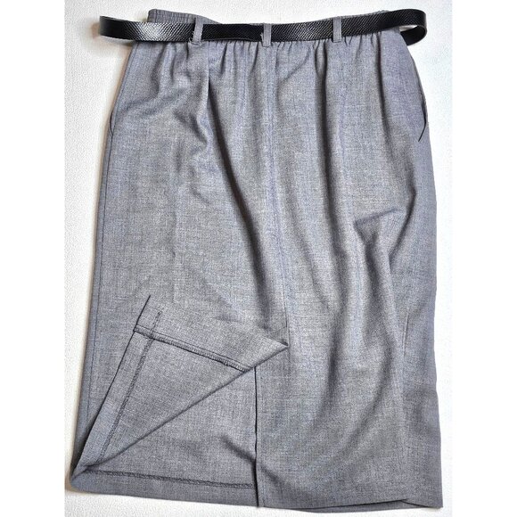 Vintage Alfred Dunner Women Gray Blazer & Skirt Suit Set Size 16 Polyester Blend - Picture 14 of 15